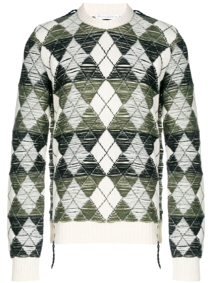 Jw Anderson Argyle Knit Sweater - White