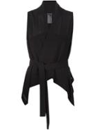 Ann Demeulemeester Asymmetric Belted Vest, Women's, Size: 38, Black, Nylon/wool