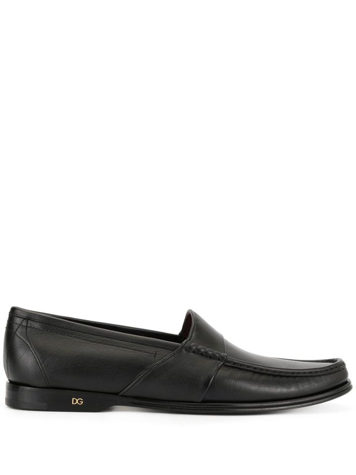 Dolce & Gabbana Low-heel Logo-plaque Loafers - Black