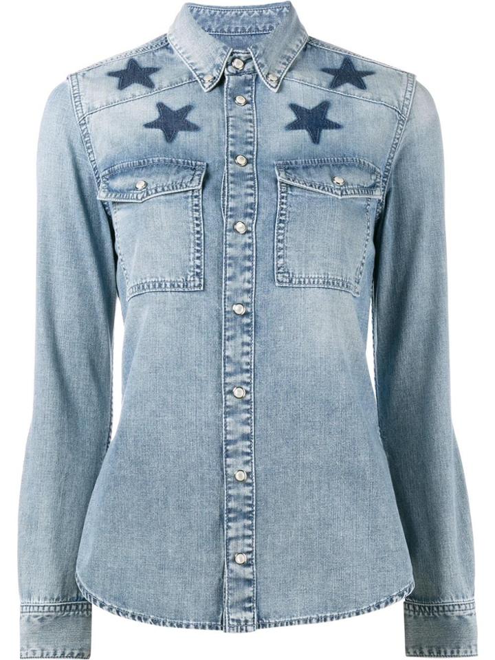 Givenchy Star-printed Denim Shirt - Blue