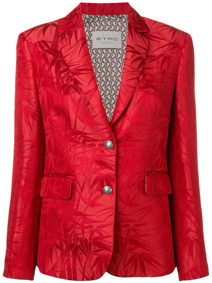 Etro Palm Leaves Printed Blazer - Red