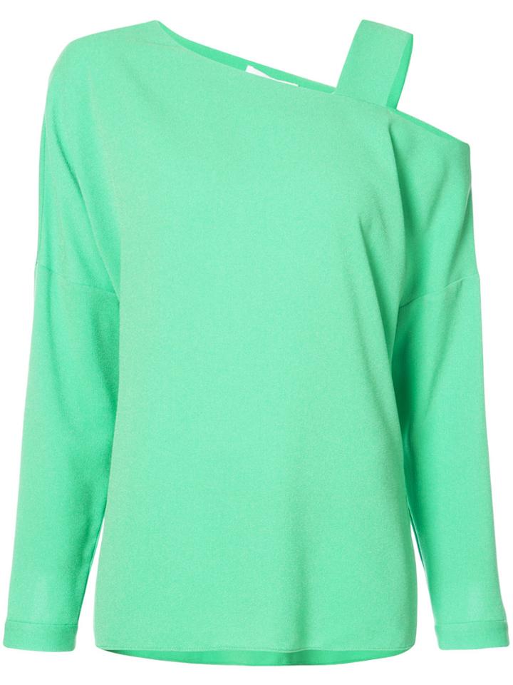 Tibi Cut Out Shoulder Top - Green