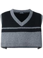 Raf Simons Cropped Knit Gilet, Men's, Grey, Virgin Wool