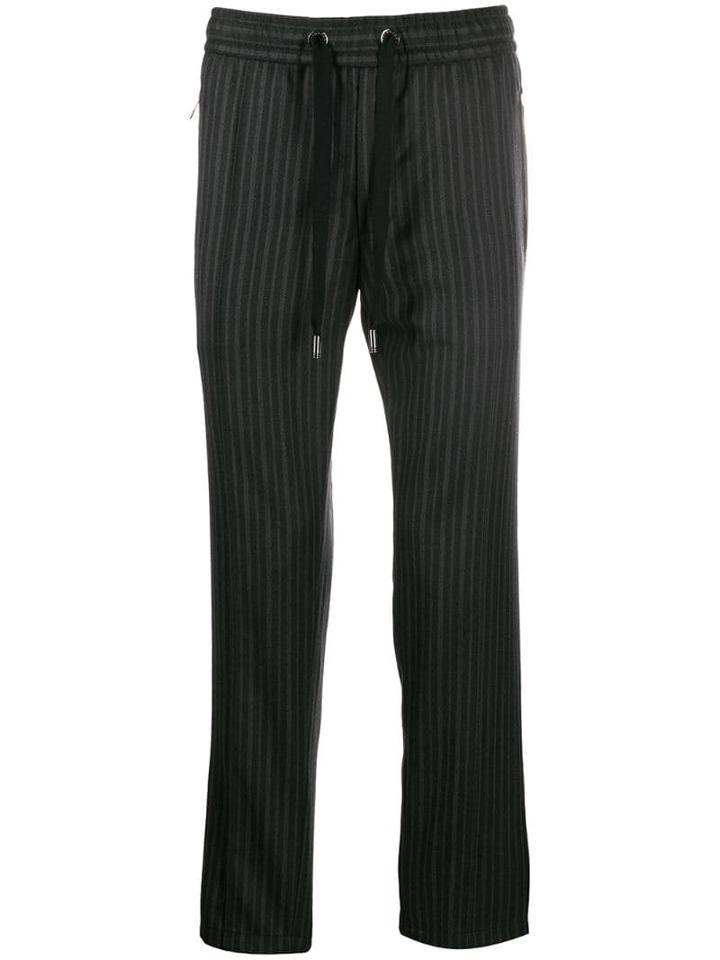 Dolce & Gabbana Straight Striped Trousers - Grey