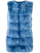 Liska Fur Gilet, Women's, Size: Medium, Blue, Mink Fur