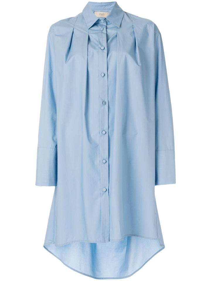 Maison Flaneur Oversized Long Shirt - Blue
