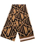 Gucci Logo Printed Scarf - Brown