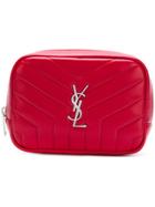 Saint Laurent Loulou Monogram Square Cosmetics Case - Red