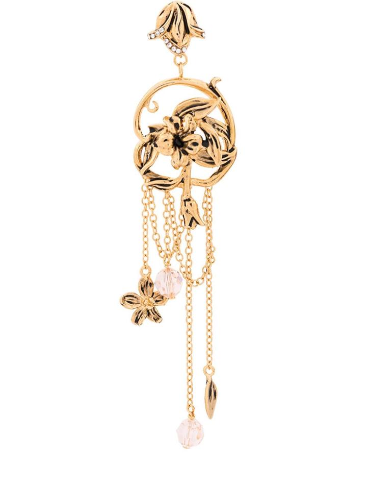 Alberta Ferretti Entwined Flower Drop Earrings - Metallic