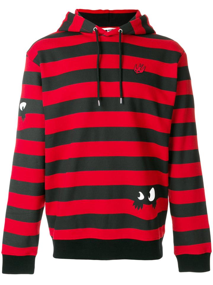 Mcq Alexander Mcqueen Monster Striped Hoodie - Red