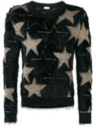Saint Laurent Lurex Stars Jacquard Sweater - Black