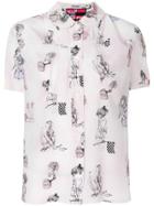 Miu Miu Lady Sketch Print Shirt - Pink & Purple