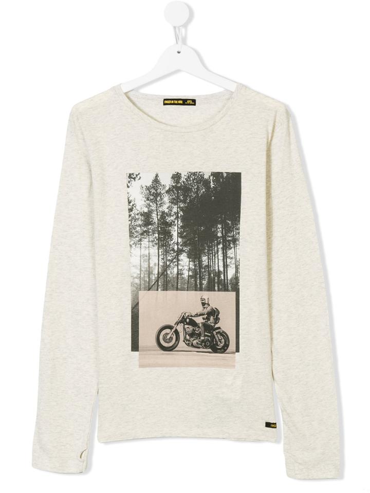 Finger In The Nose Printed T-shirt - Grey
