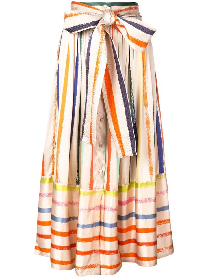 Silvia Tcherassi Striped Full Skirt - Multicolour