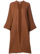 Masscob Waffled Wide Sleeve Coat - Brown