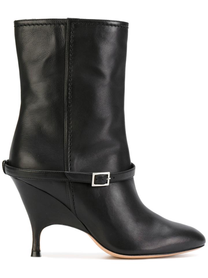 Alchimia Di Ballin Buckle Detail Mid Calf Boots - Black