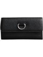 Burberry D-ring Grainy Leather Continental Wallet - Black