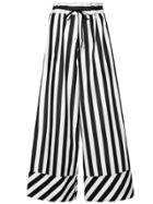G.v.g.v. Striped Drawstring Waist Flared Trousers - Black