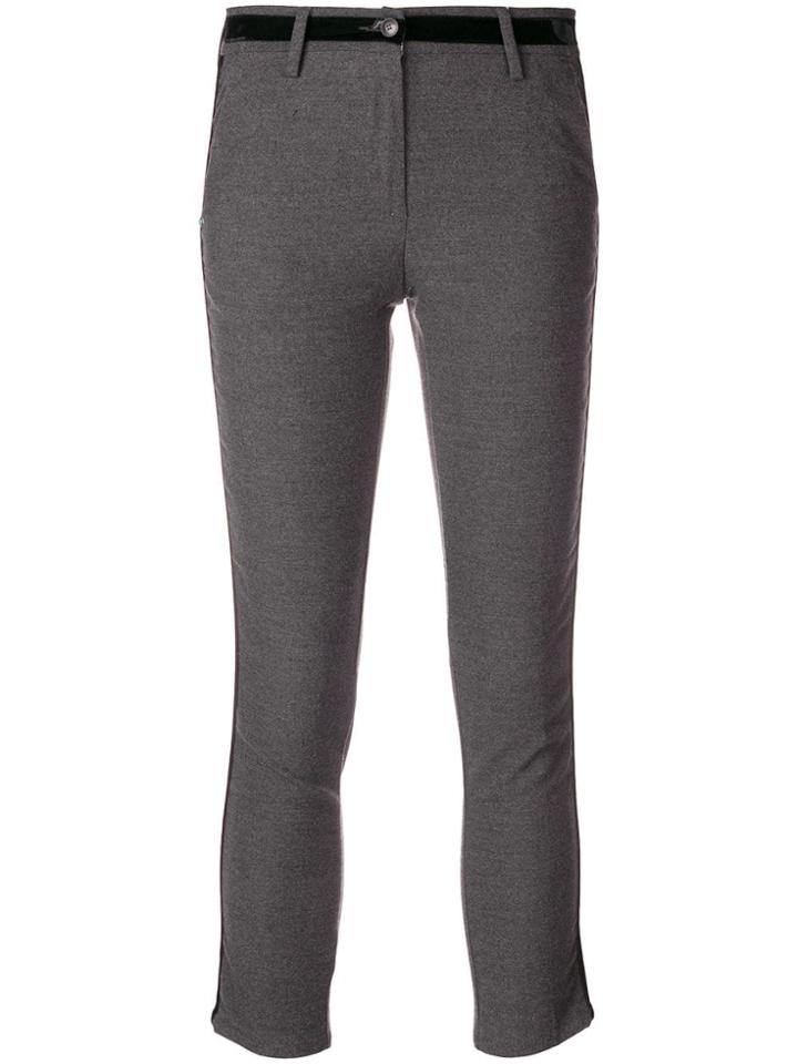 White Sand Side Stripe Skinny Trousers - Grey