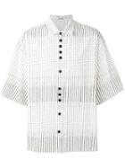 Damir Doma Stripe Dotted Shirt, Men's, Size: Small, White, Cotton