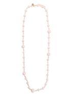 Edward Achour Paris Long Pearl Necklace - Pink & Purple