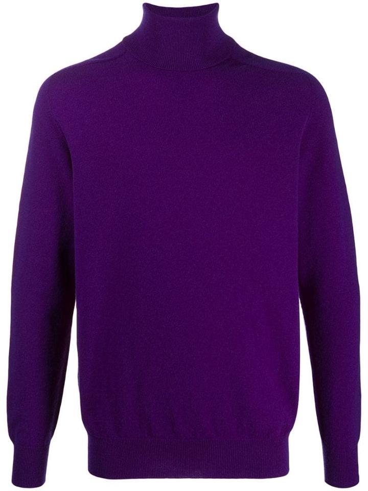 Drumohr Roll-neck Fitted Sweater - Purple