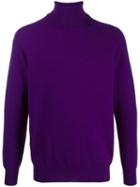 Drumohr Roll-neck Fitted Sweater - Purple