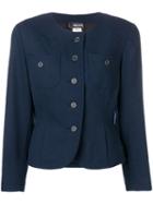 Fendi Pre-owned 1980's Collarless Fitted Jacket - Blue