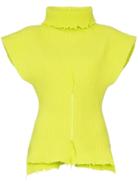 Unravel Project Distressed Turtleneck Jumper - Yellow