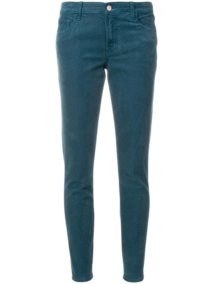 J Brand Mid Rise Skinny Trousers - Blue