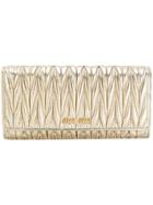 Miu Miu Pleated Continental Wallet - Metallic
