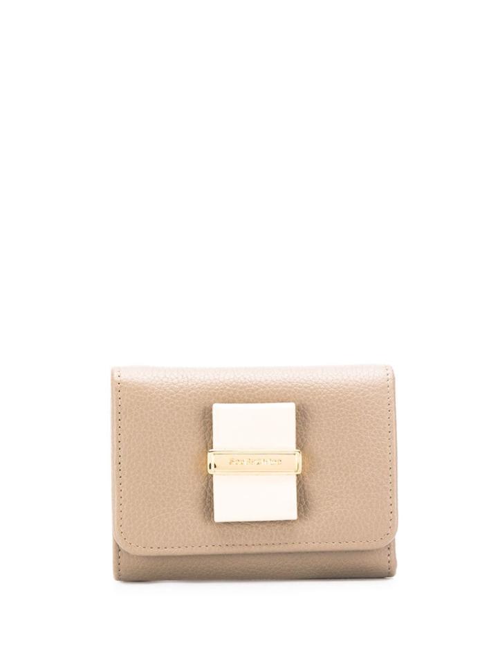 See By Chloé Logo Plaque Wallet - Neutrals