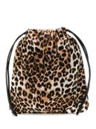 Miu Miu Leopard Print Makeup Bag - Brown