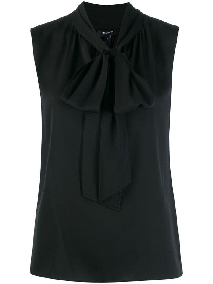 Theory Pussy Bow Blouse - Black