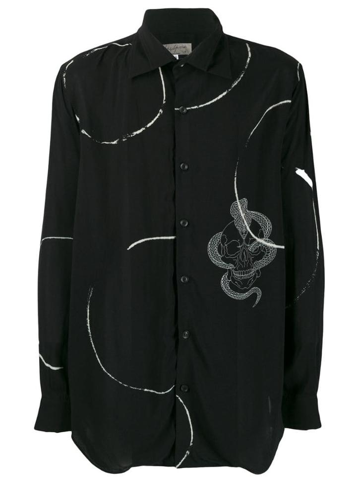 Yohji Yamamoto Skull Cobra Print Shirt - Black