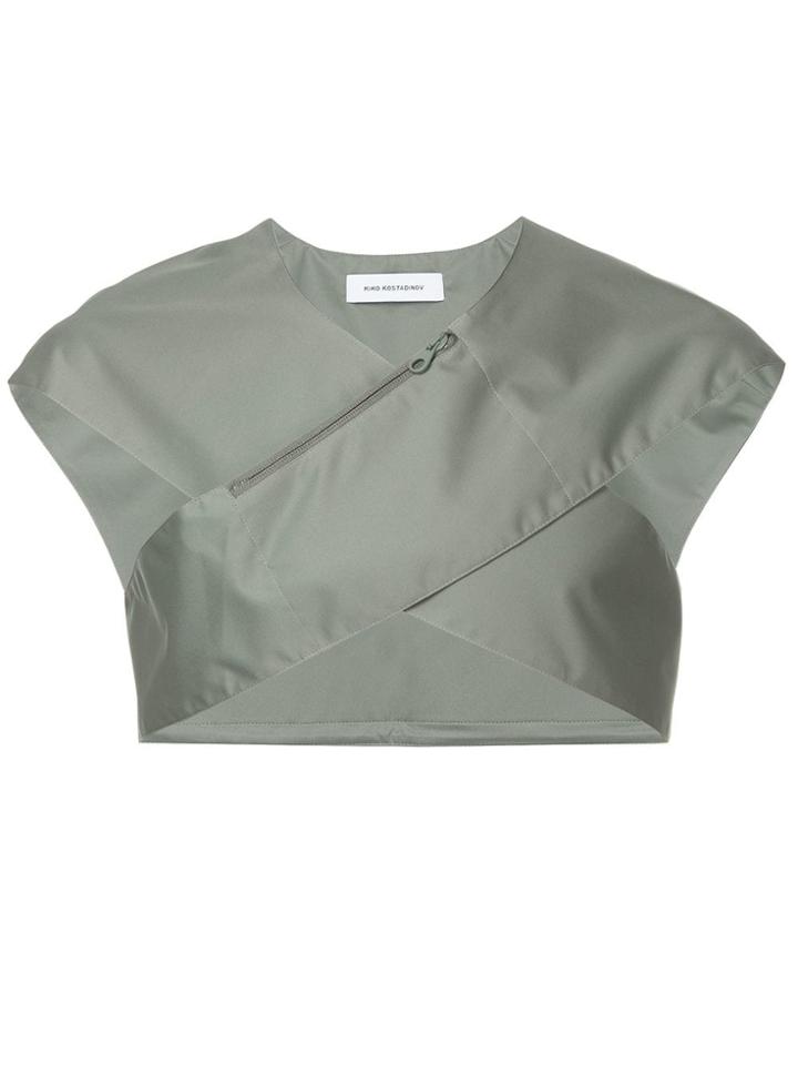 Kiko Kostadinov Crisscross Cropped Top - Grey