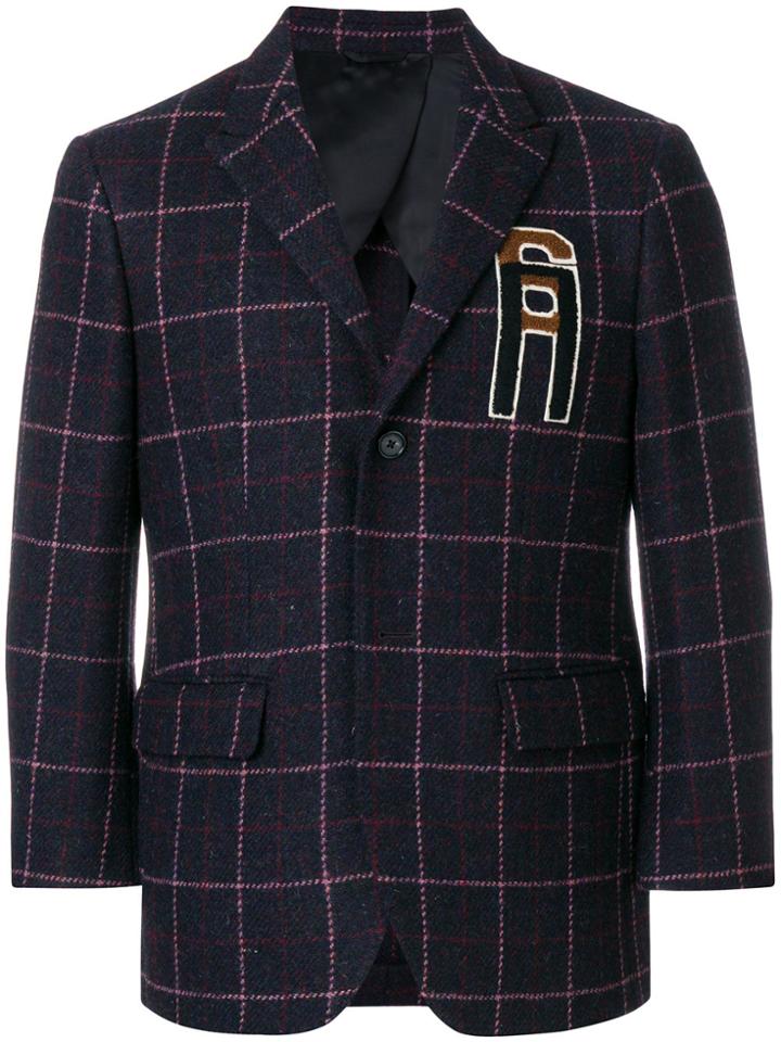 Raf Simons Checked Blazer - Pink & Purple