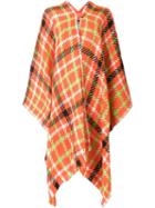 Boutique Moschino Checked Poncho, Women's, Yellow/orange, Nylon/wool