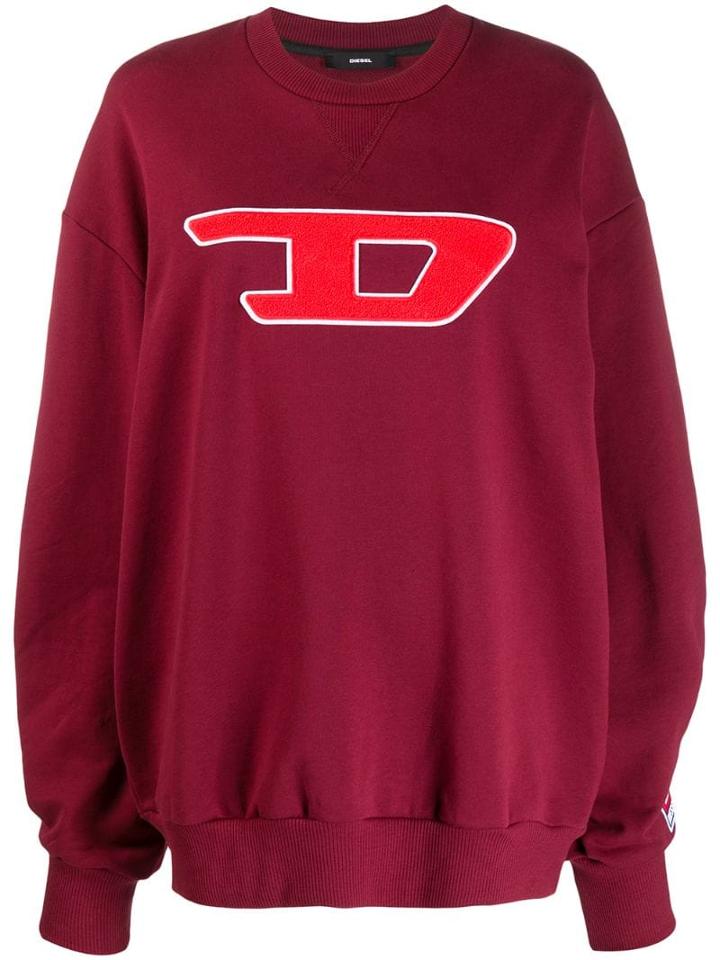 Diesel Logo Appliqué Sweatshirt - Red