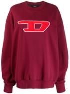 Diesel Logo Appliqué Sweatshirt - Red