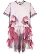 Roberts Wood Sheer Ruffled Dress - Purple