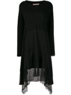 Twin-set Lace Trimmed Sweater Dress - Black