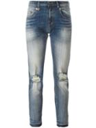 R13 Ripped Skinny Jeans, Women's, Size: 26, Blue, Cotton/spandex/elastane
