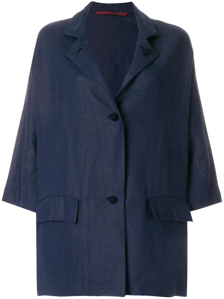 Daniela Gregis Oversized Cropped-sleeve Blazer - Blue