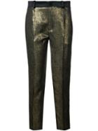 Lanvin - Metallic (grey) Straight-leg Trousers - Women - Silk/polyester/acetate - 34, Silk/polyester/acetate