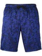 Versace Baroque Embroidered Swimming Shorts - Black