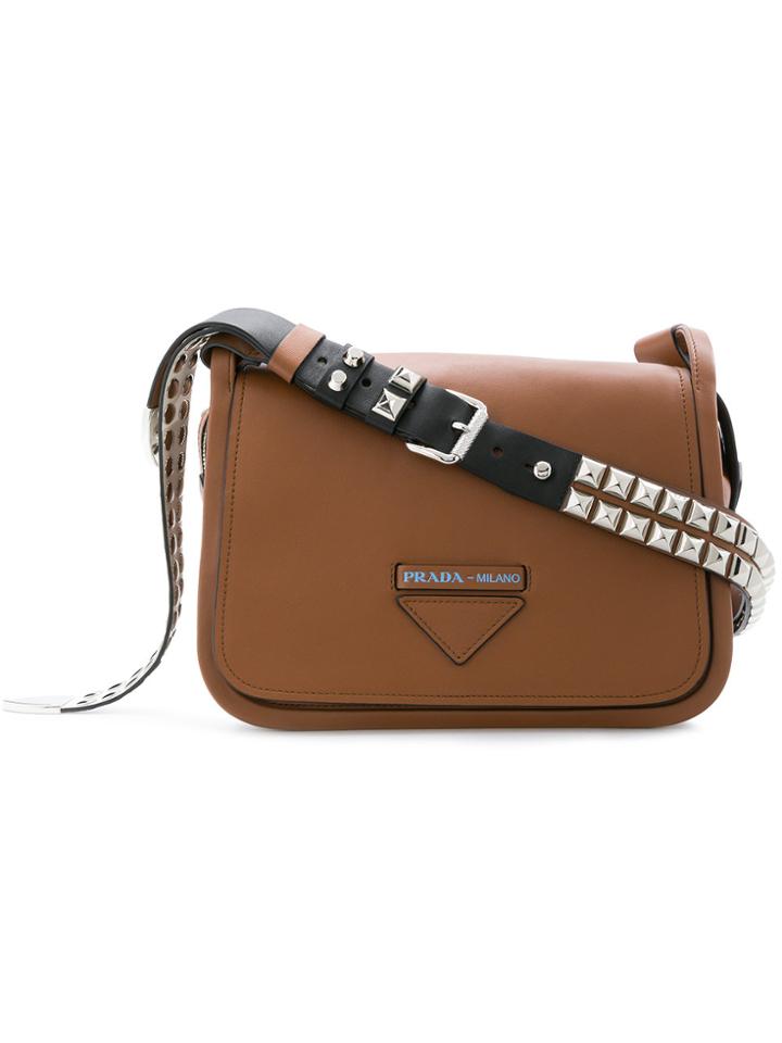 Prada Flap Shoulder Bag - Brown