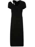 Helmut Lang - Slit Shoulder T-shirt Dress - Women - Cotton - L, Black, Cotton
