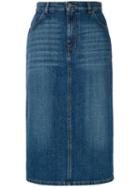Alexa Chung - Denim Pencil Skirt - Women - Cotton - 27, Blue, Cotton