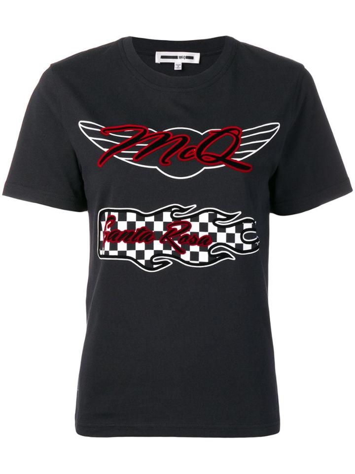 Mcq Alexander Mcqueen Logo Embroidered T-shirt - Black